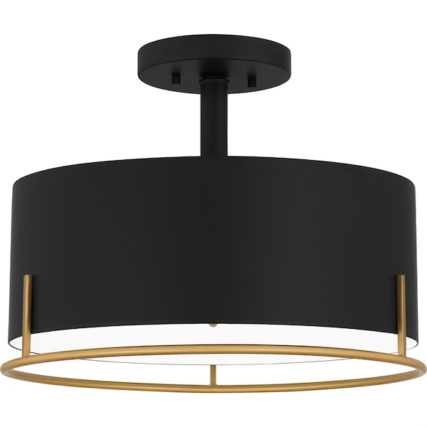 Quoizel Chalfont 3-Light Matte Black Semi-Flush Mount QSF5580MBK - main